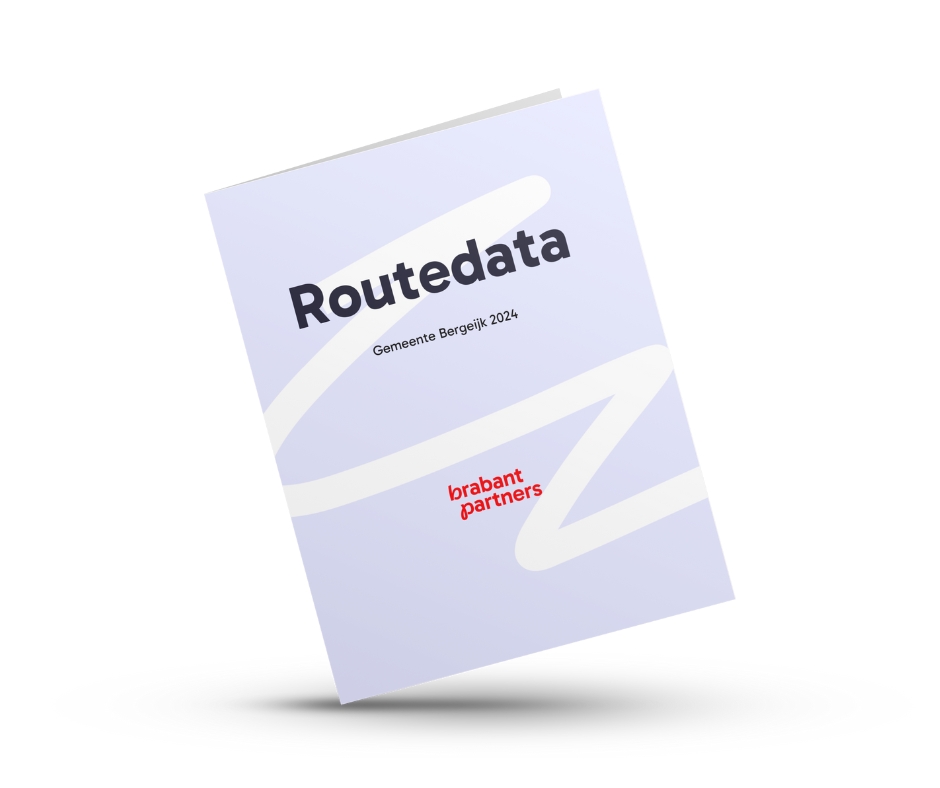 Voorpagina van een document getiteld Routedata gemeente Bergeijk 2024 met logo van Brabant Partners.